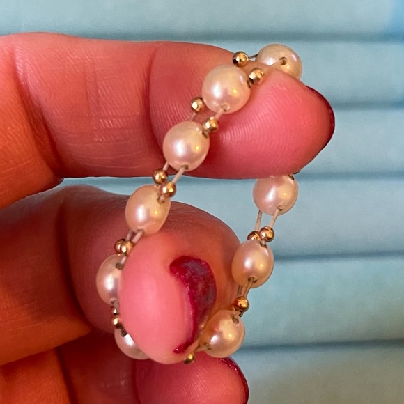 Genuine Honora White Button Pearl Stretch Ring - Picture 9 of 10